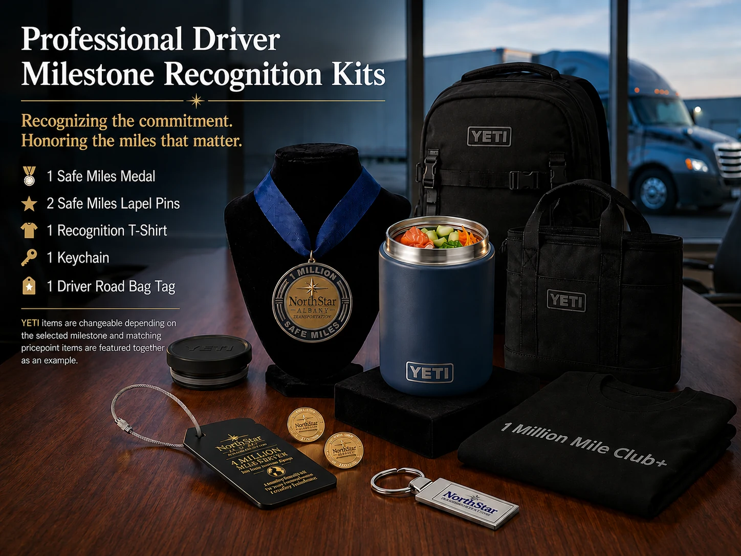 Professional Driver Milestone Recognition Kit — complete recognition package contents