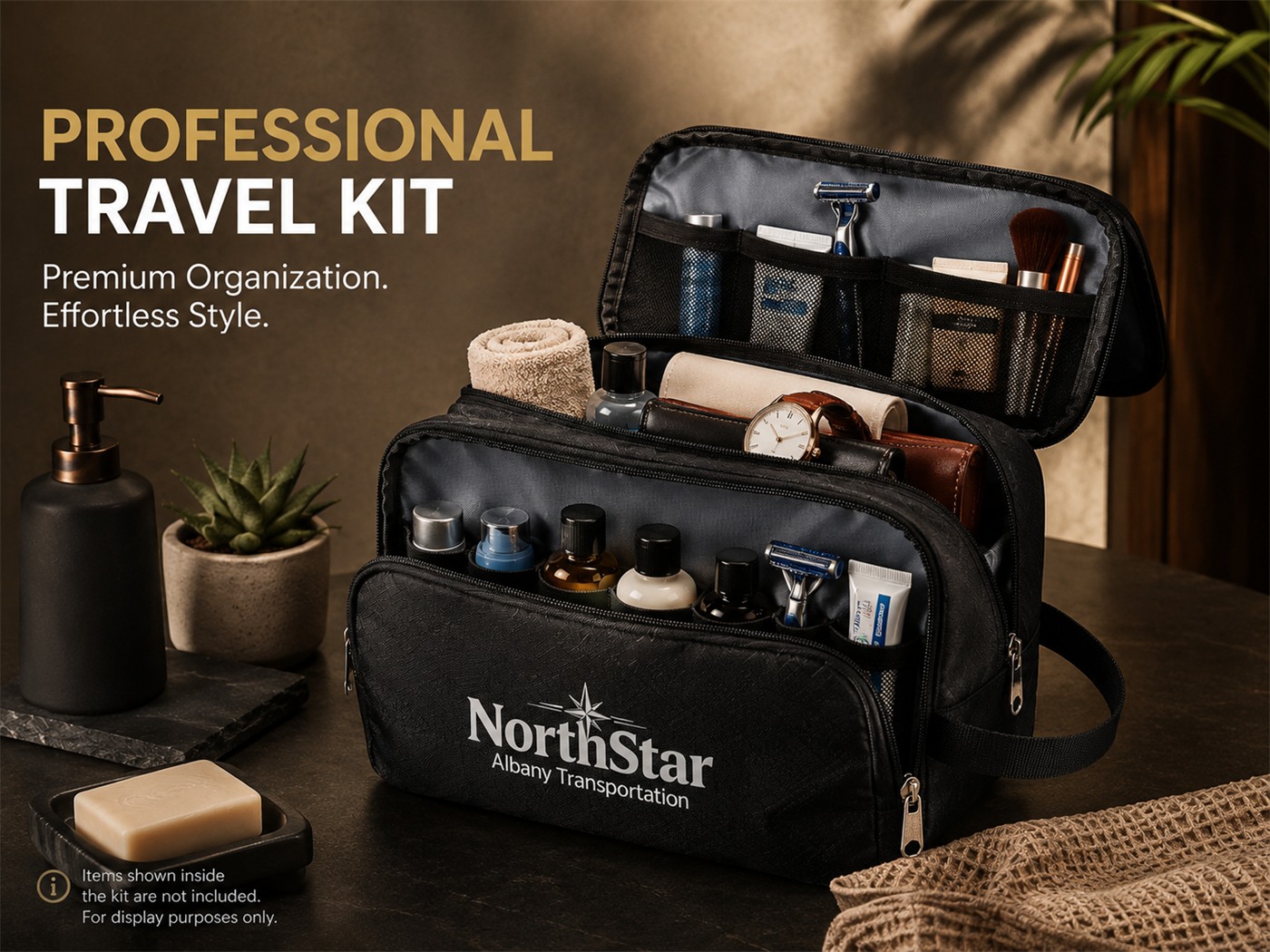 Professional Driver Self-Care Kit™ — custom-logo wellness bag with self-care essentials for professional drivers