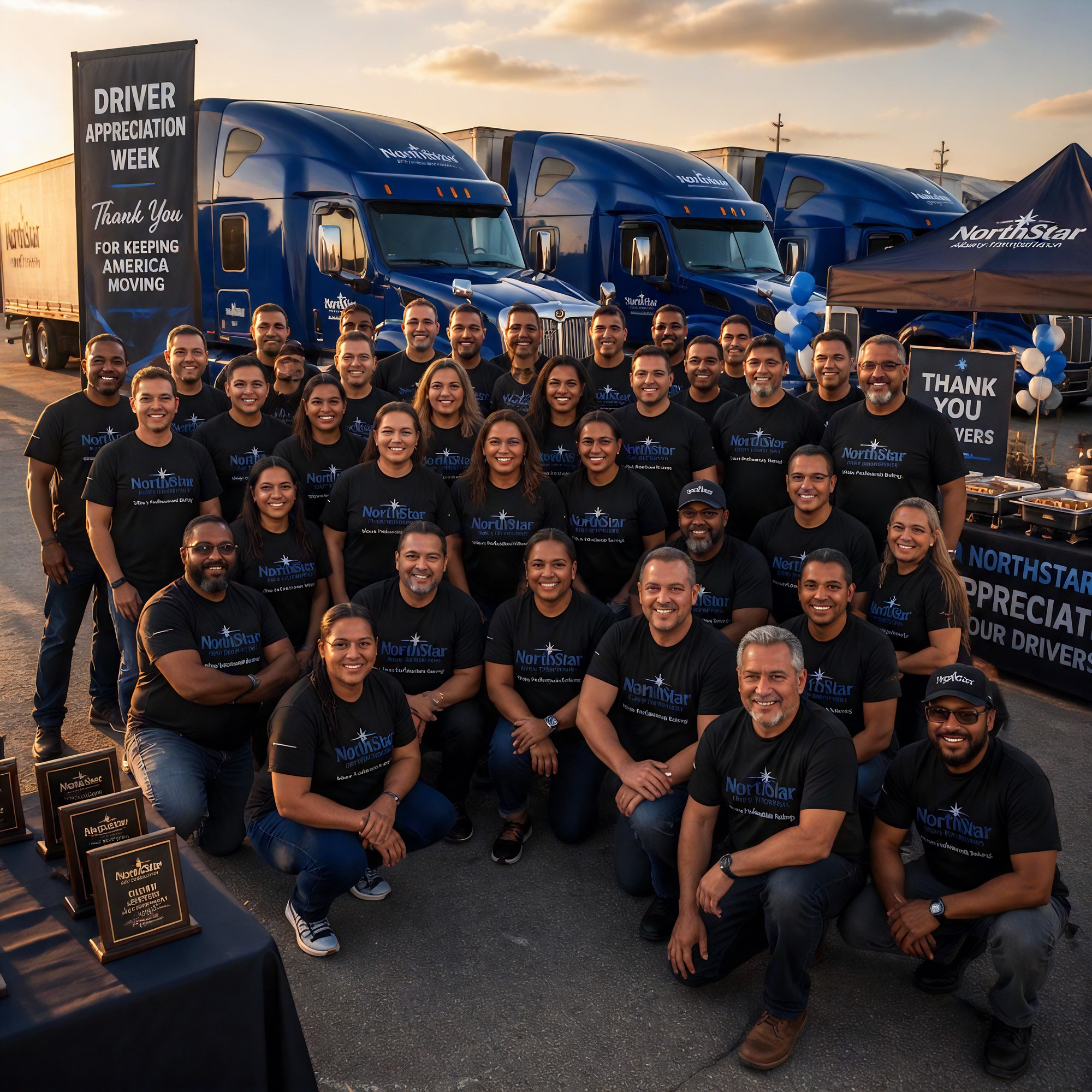 A fleet's drivers and staff gathered for a Driver Appreciation Week recognition event